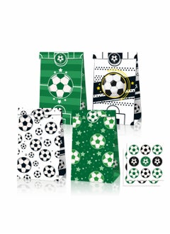 KASTWAVE Paper Party Gift Bags, 12 Pcs Soccer Party Favors Set, Candy Bags for Boys Kids Party Favor Supplies Decorations, Theme Birthday Party, Baby Party supplies Food Bags  - Image 1