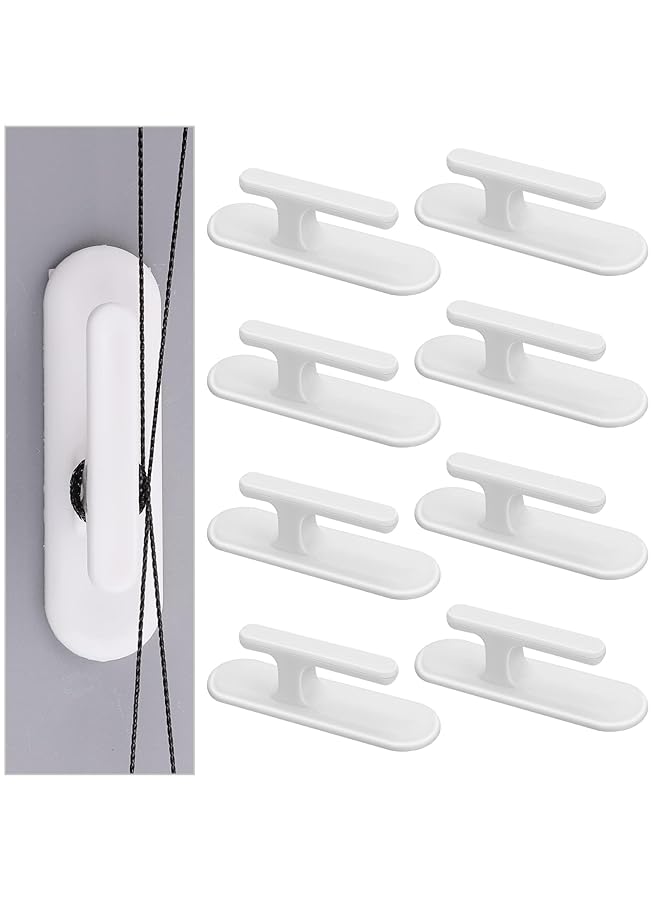 erorex 10 Pieces Blind Cord Winding Safety Blind Cord Hooks Blind Cord Holder Adhesive Wall Hook Wrap Cleats Baby Proofing For Home Office Window Blinds Curtains Sun Shades Ropes  - Image 1