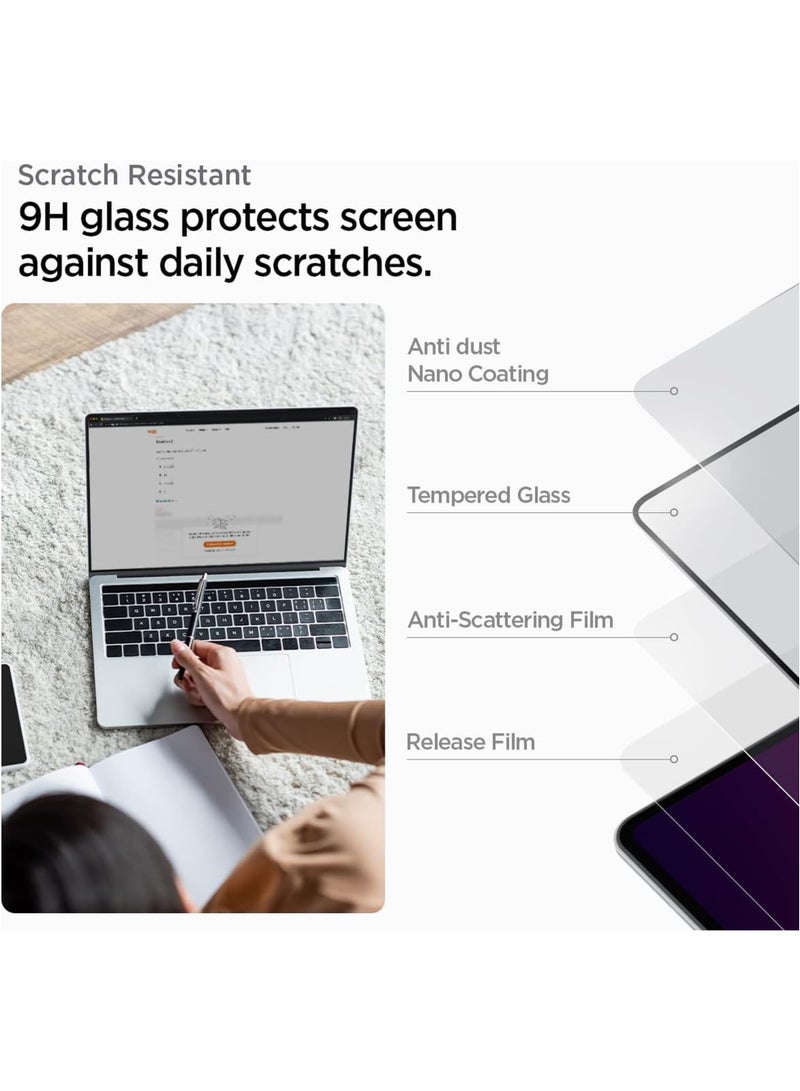 واقي شاشة زجاجي مقوى لجهاز Apple Macbook Pro Air مقاس 13 بوصة بشريحة M4 (2025) | مقاوم للخدوش، شفافية عالية، ملمس ناعم، مقاوم للانفجار، خالٍ من الفقاعات | سهل التركيب لجهاز Apple Macbook Pro Air مقاس 13 بوصة بشريحة M4 (2025) - شفاف - Image 4