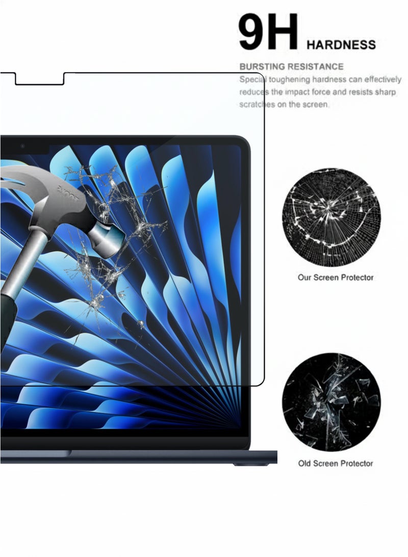 واقي شاشة زجاجي مقوى لجهاز Apple Macbook Pro Air مقاس 13 بوصة بشريحة M4 (2025) | مقاوم للخدوش، شفافية عالية، ملمس ناعم، مقاوم للانفجار، خالٍ من الفقاعات | سهل التركيب لجهاز Apple Macbook Pro Air مقاس 13 بوصة بشريحة M4 (2025) - شفاف - Image 3
