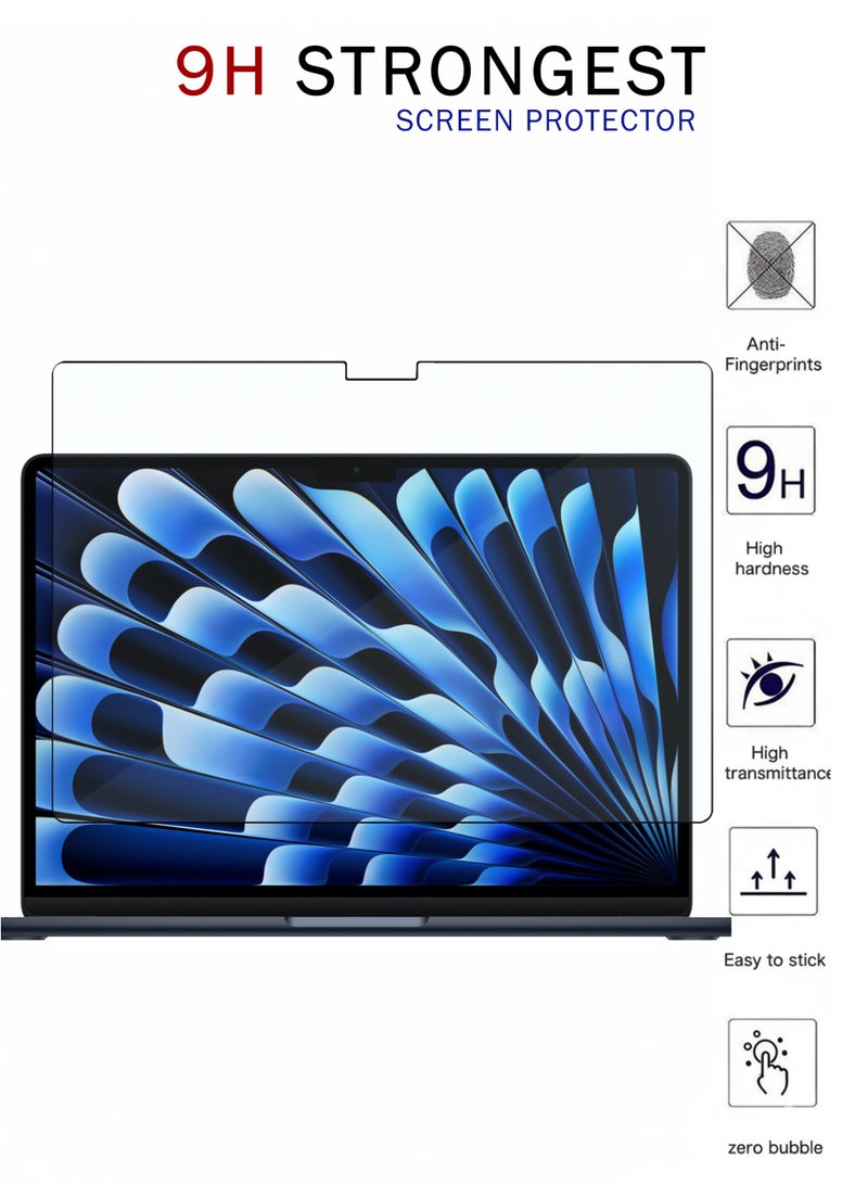 واقي شاشة زجاجي مقوى لجهاز Apple Macbook Pro Air مقاس 13 بوصة بشريحة M4 (2025) | مقاوم للخدوش، شفافية عالية، ملمس ناعم، مقاوم للانفجار، خالٍ من الفقاعات | سهل التركيب لجهاز Apple Macbook Pro Air مقاس 13 بوصة بشريحة M4 (2025) - شفاف - Image 2