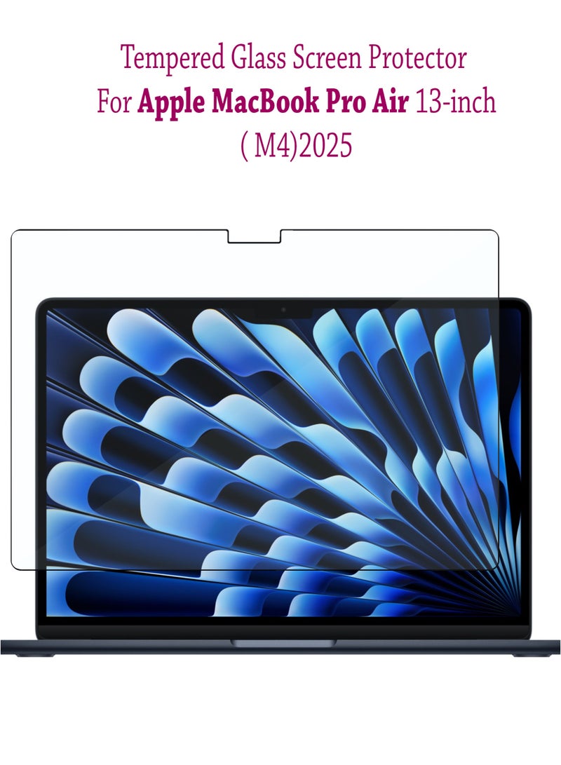 واقي شاشة زجاجي مقوى لجهاز Apple Macbook Pro Air مقاس 13 بوصة بشريحة M4 (2025) | مقاوم للخدوش، شفافية عالية، ملمس ناعم، مقاوم للانفجار، خالٍ من الفقاعات | سهل التركيب لجهاز Apple Macbook Pro Air مقاس 13 بوصة بشريحة M4 (2025) - شفاف - Image 1