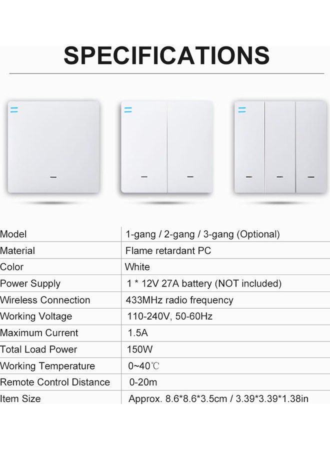 NIBEMINENT Wiring Remote Switch White  - Image 2