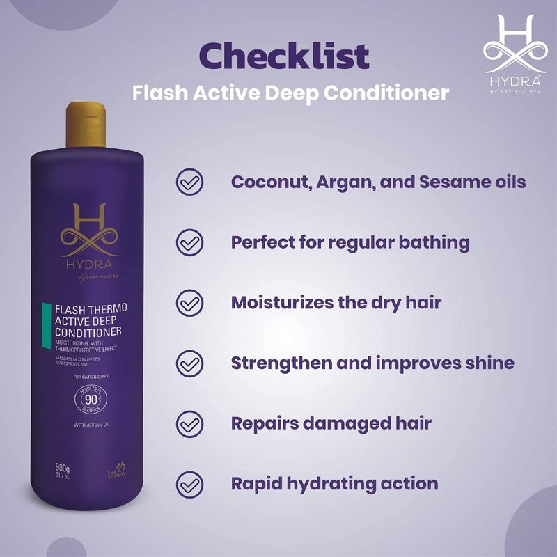 hydra Groomer’s Flash Active Deep Conditioner for Dogs and Cats, for Professional Pet Groomers, Provide Deep Moisture, Hydration and Salon Like Results, 900 gm - Image 5