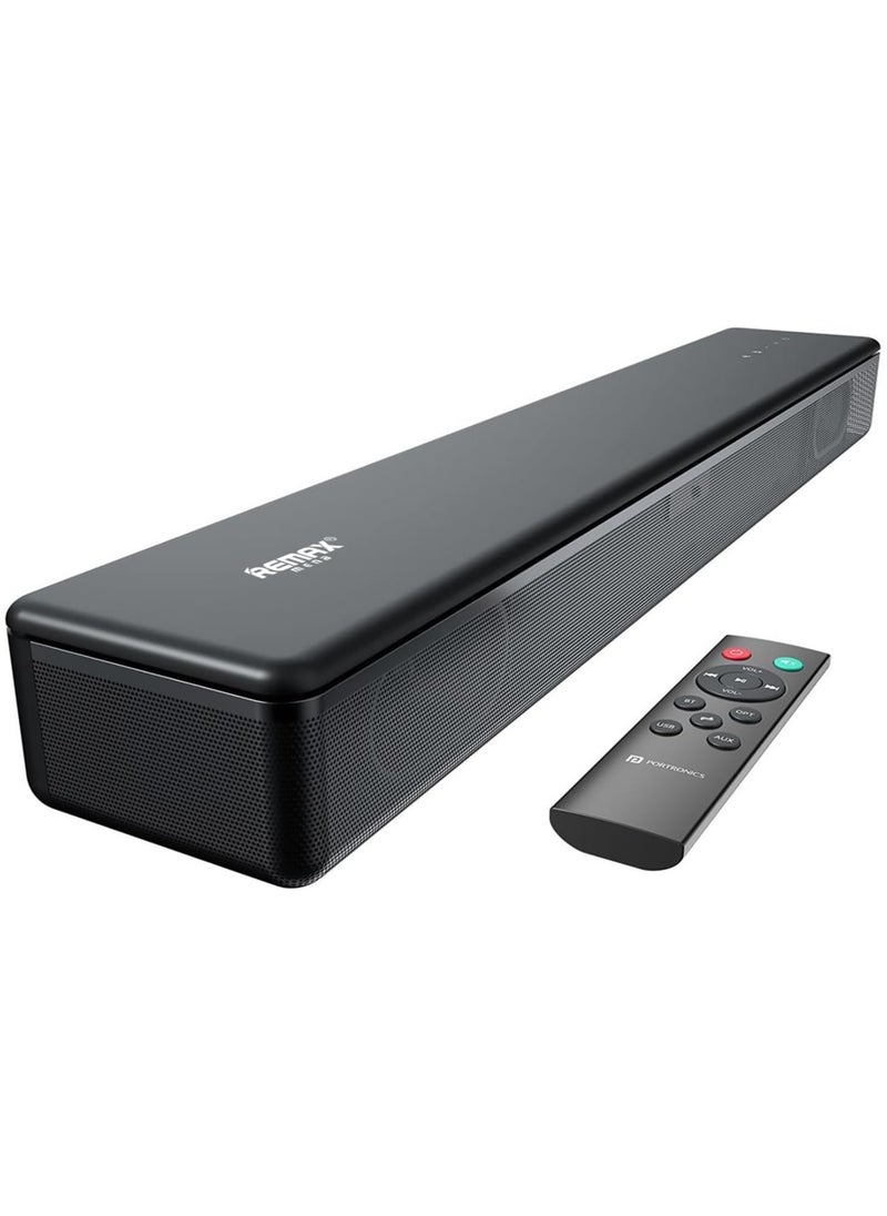 Remax Mena Bluetooth Wireless Soundbar Home Theater System Speaker, 2.1 Channel, Built-in Subwoofer, Surround Sound, BT5.3, HDMI-ARC, Optical, USB, AUX, Remote & Touch Control, Multiple Sound Modes (Grey)  - Image 1