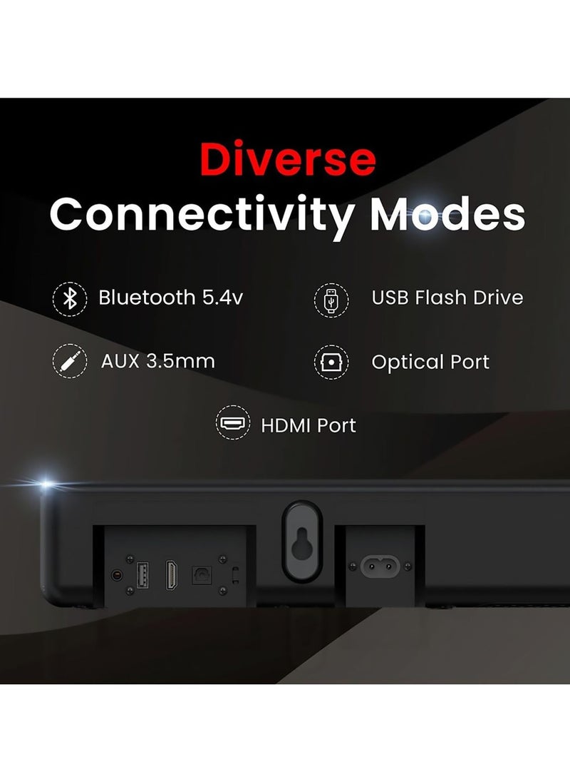 Remax Mena Bluetooth Wireless Soundbar Home Theater System Speaker, 2.1 Channel, Built-in Subwoofer, Surround Sound, BT5.3, HDMI-ARC, Optical, USB, AUX, Remote & Touch Control, Multiple Sound Modes (Grey)  - Image 2
