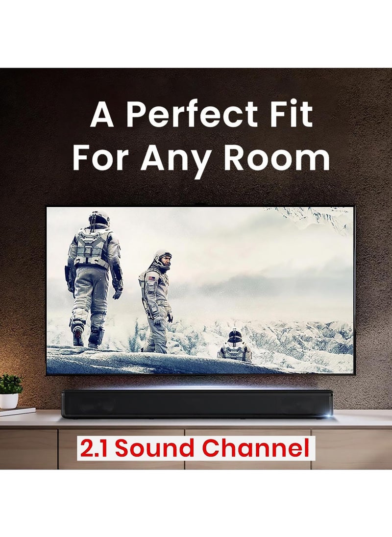 Remax Mena Bluetooth Wireless Soundbar Home Theater System Speaker, 2.1 Channel, Built-in Subwoofer, Surround Sound, BT5.3, HDMI-ARC, Optical, USB, AUX, Remote & Touch Control, Multiple Sound Modes (Grey)  - Image 4