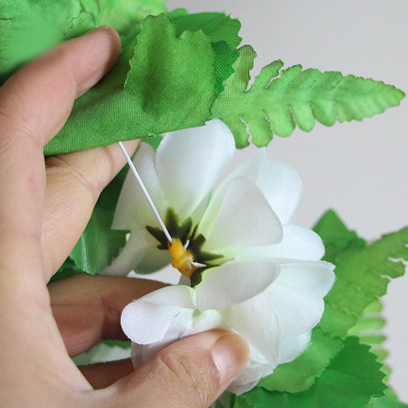 4pcs/Set Simulation Green Leaves Floral Garland Hawaiian Flower Necklace Bracelets Wreath Headwear Costume Accessories Party Supplies for Women Girls - Image 4