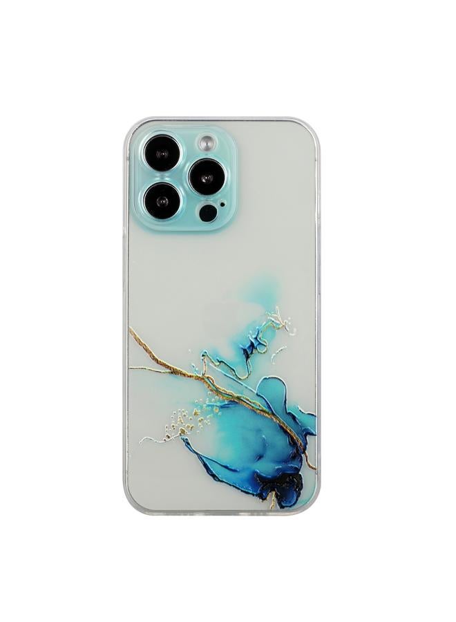 اس-توب جراب لهاتف iPhone 15 Pro بنمط رخامي مجوف من مادة TPU بحافة مستقيمة - Image 1