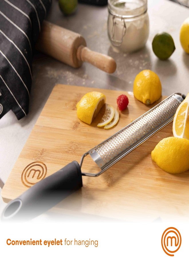 MasterChef Zester Grater with Handle, Kitchen Tool for Zesting Citrus Fruits & Finely Grating Parmesan Cheese, Garlic, Ginger, Coconut, Nutmeg, Wasabi, Chocolate etc, Stainless Steel - Image 5