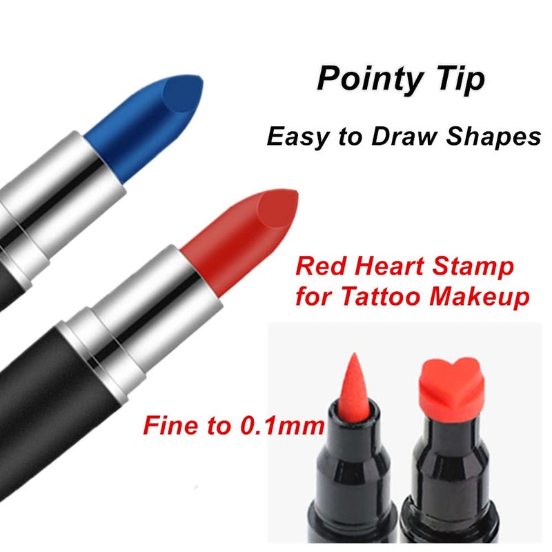 Mysense طقم طلاء الوجه من ميسنس لعيد الهالوين، مكياج تنكر للحفلات للنساء والفتيات والأطفال، كريم طلاء الوجه والجسم القابل للمزج، أقلام كحل سائلة حمراء، مجموعة ملحقات طوابع القلم - Image 3