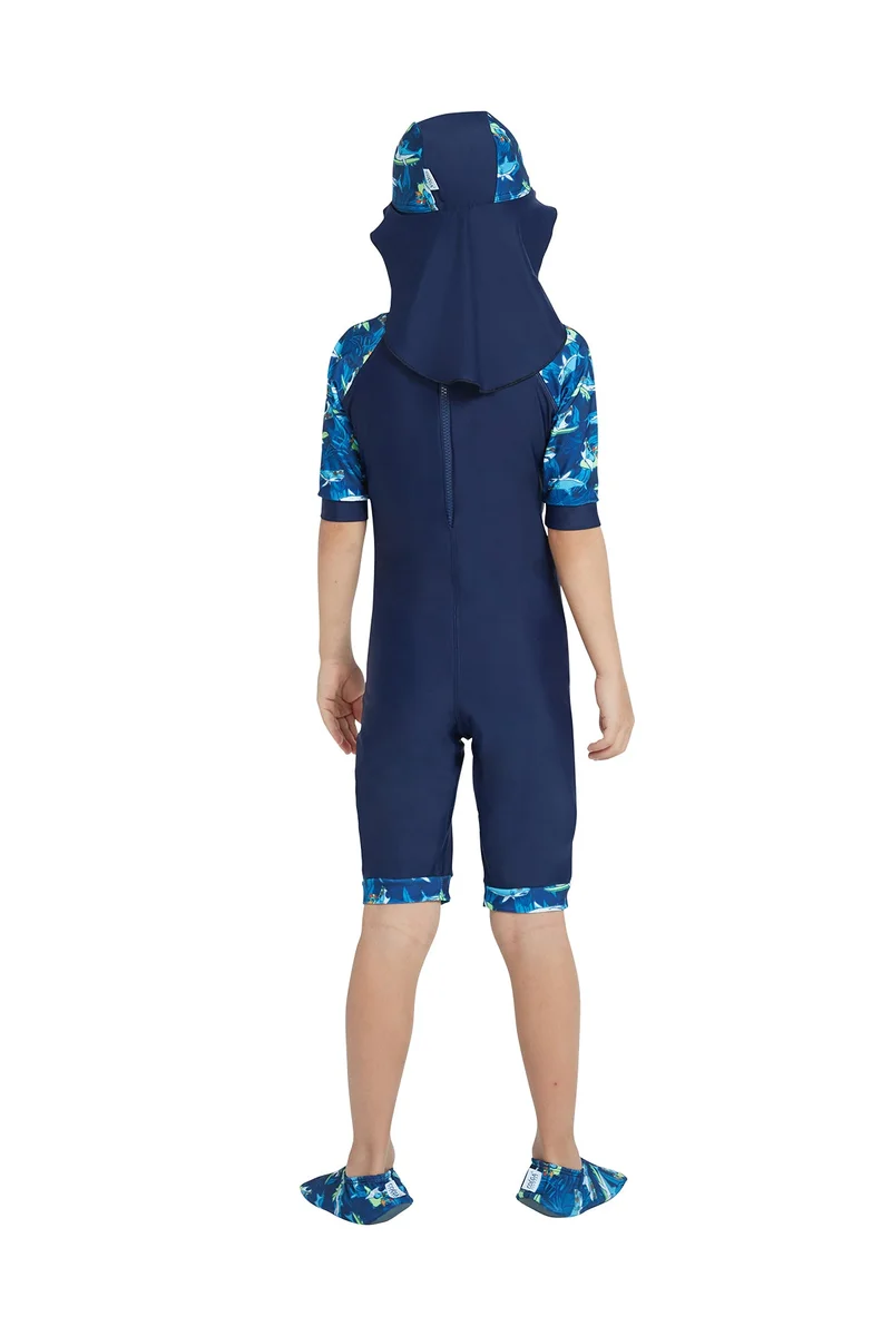 COEGA SUNWEAR COEGA Boys Kids One-piece Swimsuit - Navy Sharks