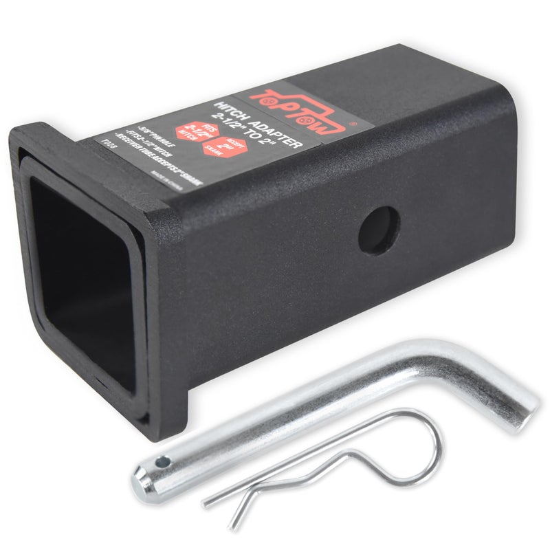 TOPTOW 64028HP Trailer Hitch Adapter 212 to 2 Hitch Reducer Sleeve Carbon Steel 58 inch Pin Clip Included