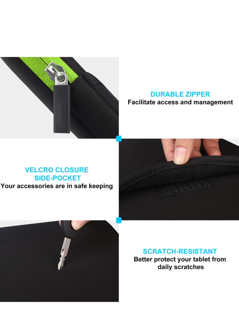 Excefore 9-11 Inch Tablet Carrying Case, Padded Protective Travel Sleeve Bag for iPad Pro 11 (2022-2018), 10.9 (10th Gen), Air (5/4th Galaxy Tab A8/A7/S8/S7, Green - Image 3