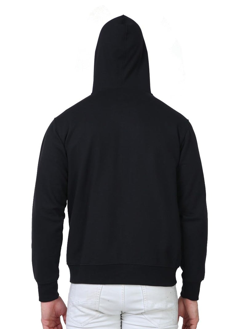 Scott International Men's Rich Cotton Regular Fit Hooded Hoodie Sweatshirt with Zip(1.1_sshz9_S,Black,Small) - Image 3