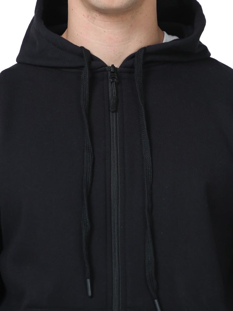 Scott International Men's Rich Cotton Regular Fit Hooded Hoodie Sweatshirt with Zip(1.1_sshz9_S,Black,Small) - Image 4