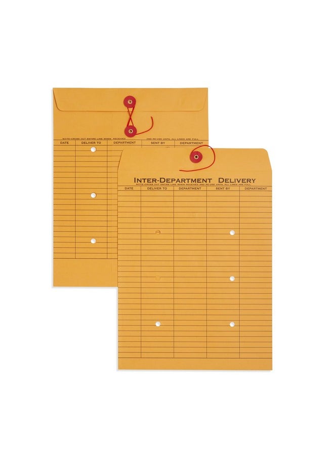 Blue Summit Supplies Blue Summit Interdepartment Envelopes String Tie Brown Kraft 10 X 13 Inches 100 Envelopes  - Image 1
