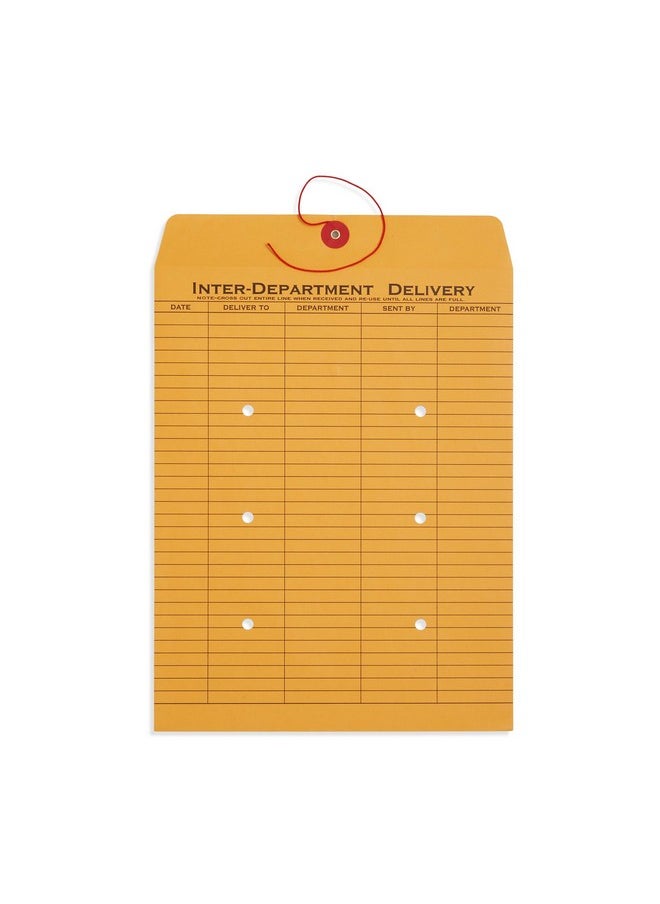 Blue Summit Supplies Blue Summit Interdepartment Envelopes String Tie Brown Kraft 10 X 13 Inches 100 Envelopes  - Image 2