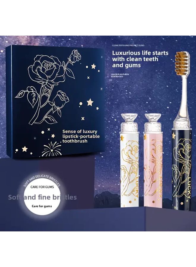Luxury Dental Care Gift Box Set with Super Soft Microfiber Folding Toothbrush Travel Oral Hygiene - Image 2