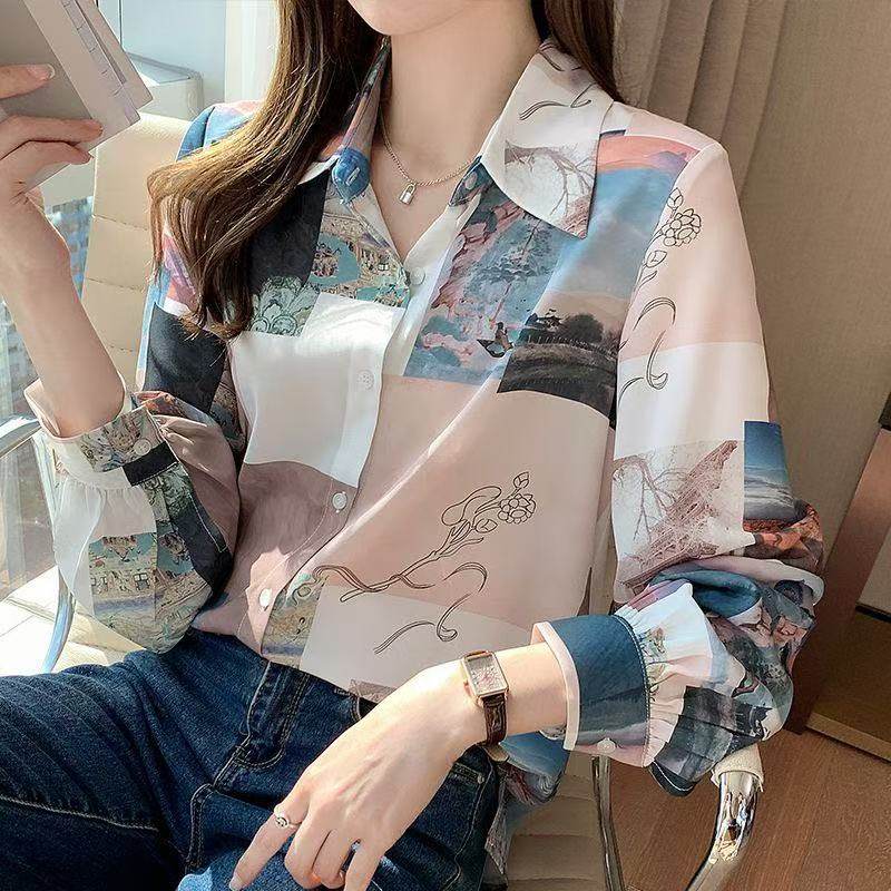 Sister gathering uniform wedding wedding bridesmaid group photo performance clothing 90s retro Hong Kong style floral shirt - Image 3