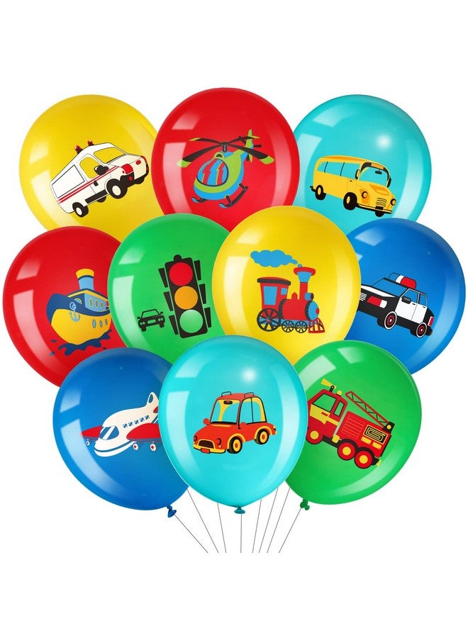 Threan 40 Pack Transportation Party Balloons Decorations Traffic Balloons Vehicle Latex Balloons Transport Party Supplies For Boys Kids Baby Shower Birthday Decoration - Image 2
