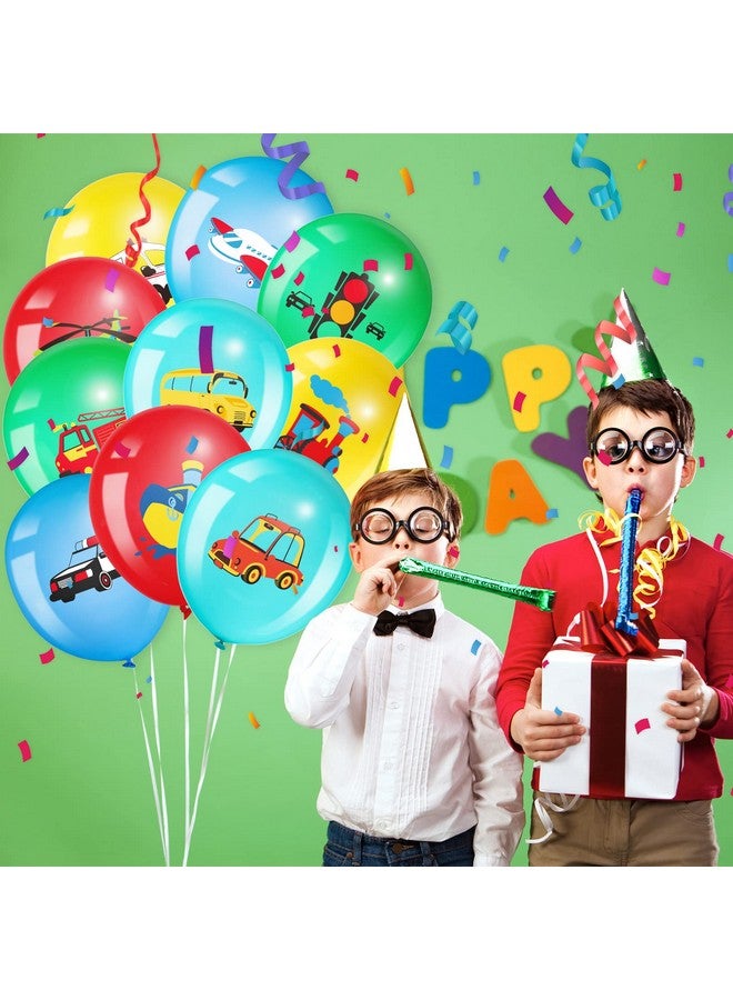 Threan 40 Pack Transportation Party Balloons Decorations Traffic Balloons Vehicle Latex Balloons Transport Party Supplies For Boys Kids Baby Shower Birthday Decoration - Image 5