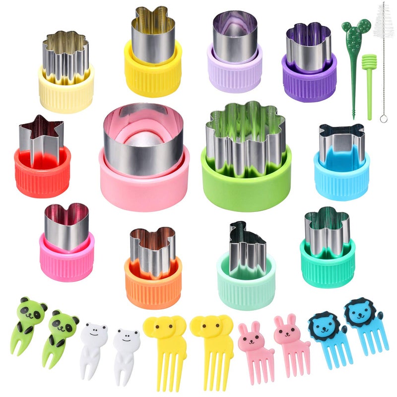 CECIAOAIME 12 pcs Mini Cookie Cutters Vegetable Cutter Shapes Sets Fruit Stamps Mold - Image 1