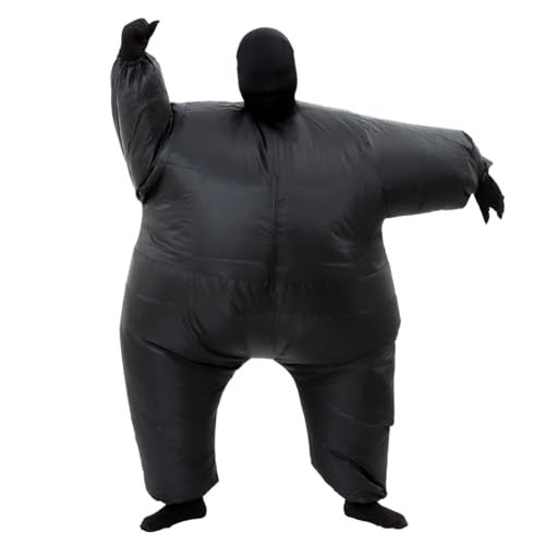 RHYTHMARTS Black Inflatable Costume Full Body Suit Halloween Christmas Costumes Fancy Dress Adult (Black) - Image 1