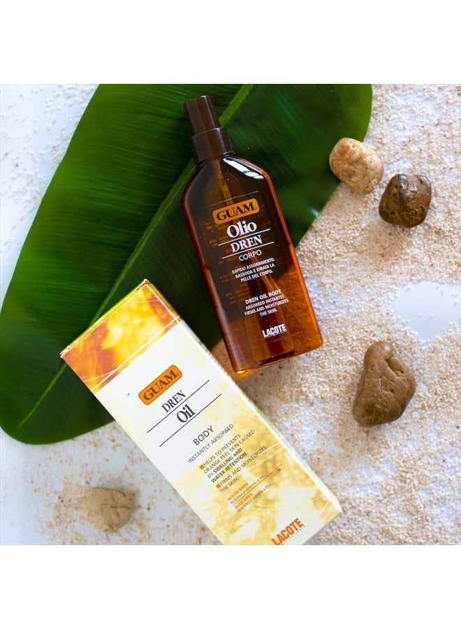 GUAM DREN Anti Cellulite Massage Oil with Essential Oils, Draining Body Oil with Lymphatic Drainage, Water Retention & Anti Swelling Oil, Cellulite Lotion, 200ML - Image 4