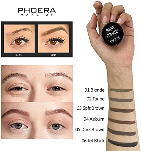 Phoera بومادة الحواجب من PHOERA مقاومة للماء تدوم 24 ساعة مقاومة للعرق 6 ألوان كريم جل 01 أشقر - Image 3