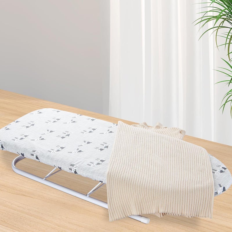 Seiritex Table Top Ironing Board Cover 12 x 32 inch, 3 Layers Small Iron Board Cover, Heat Reflective Thick Padding with Elasticized Edges (Gray Sheep) - Image 5