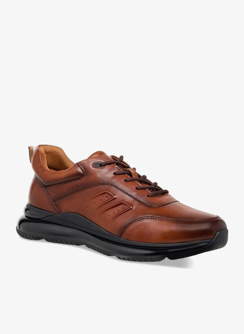 DUCHINI Men'S Leather Panelled Lace-Up Sneakers
