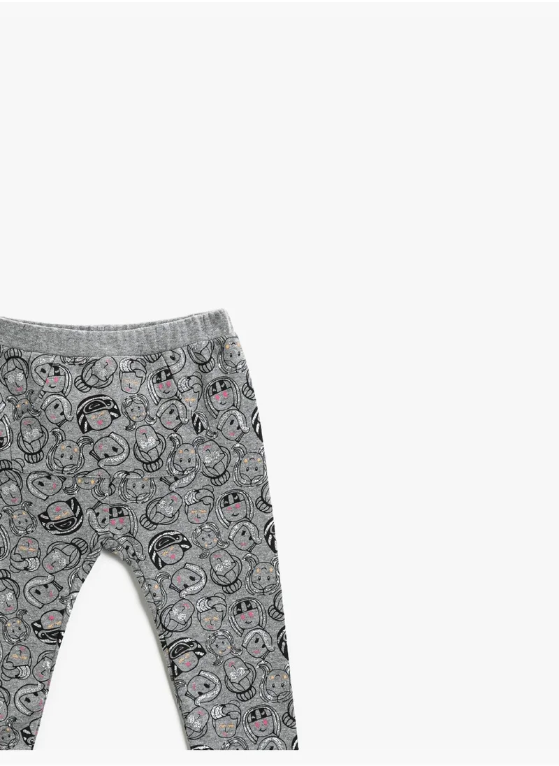 KOTON Printed Medium Rise Jogger Sweatpants