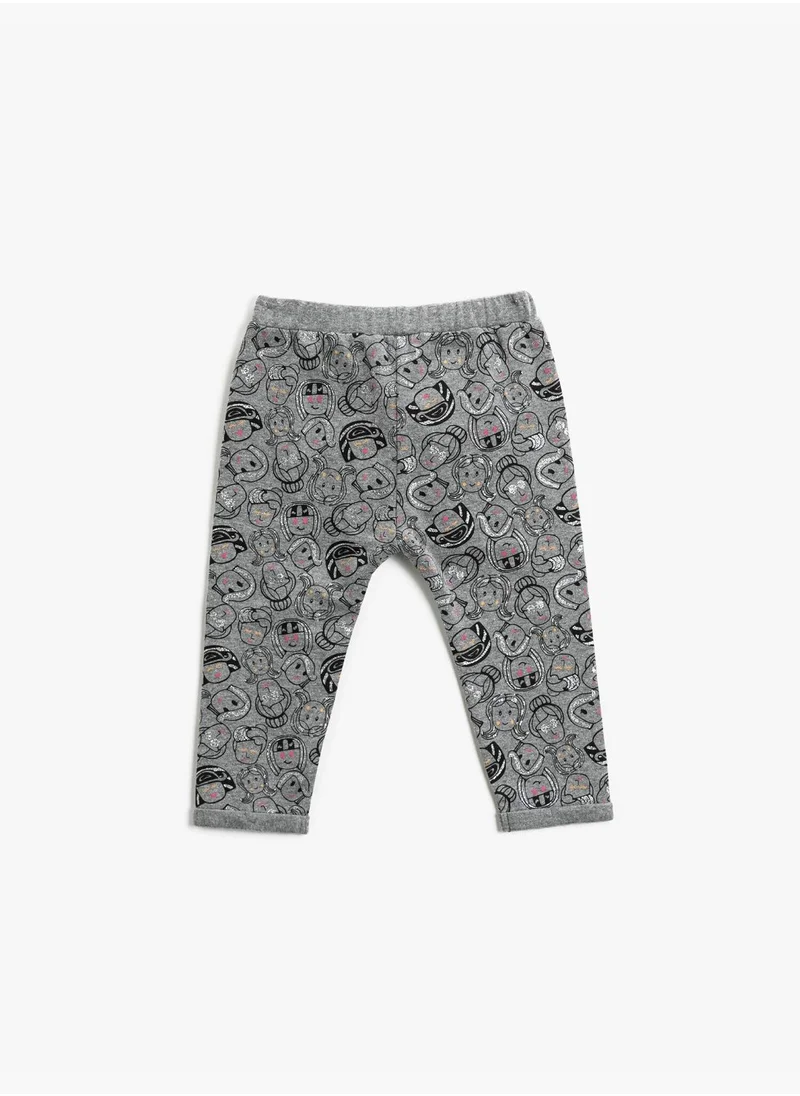 KOTON Printed Medium Rise Jogger Sweatpants