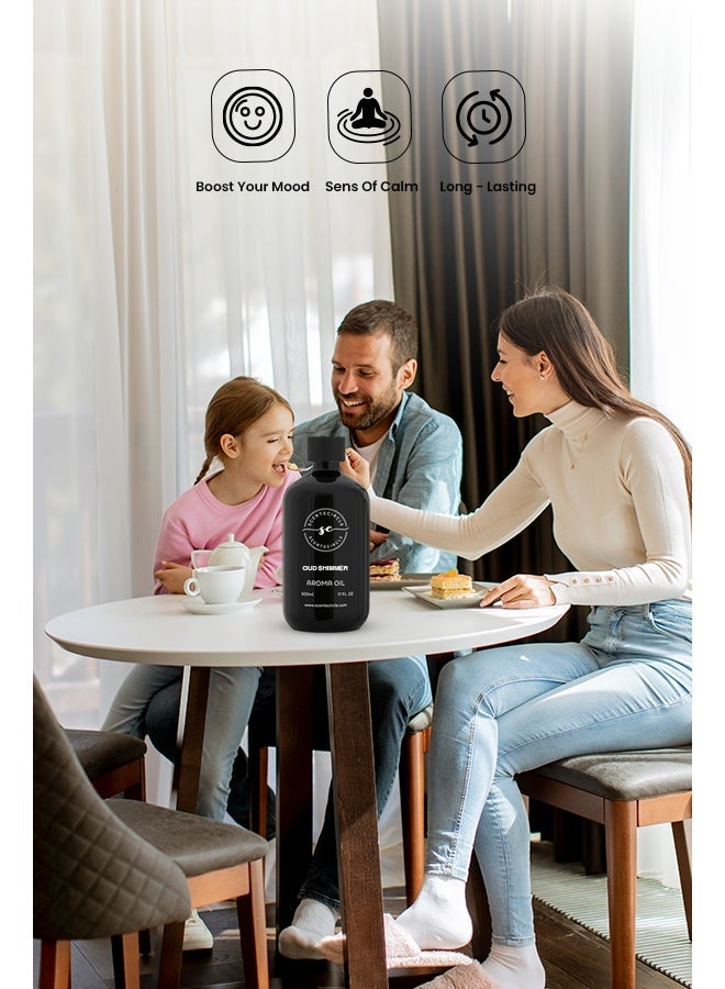Scentscircle Oud Shimmer Aroma Diffuser Oil 500ml | Premium Oud & Saffron Fragrance - Image 5