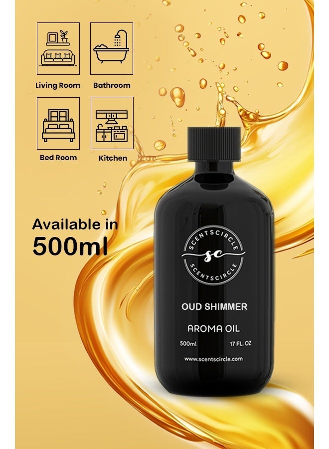 Scentscircle Oud Shimmer Aroma Diffuser Oil 500ml | Premium Oud & Saffron Fragrance - Image 3