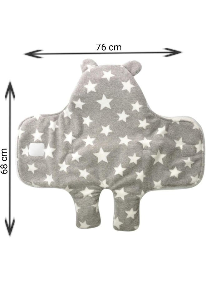 BRANDONN Fleece Baby Blankets New Born Combo Pack of Baby Wearable Wrapper Baby Sleeping Bag for Baby Boys, Baby Girls, Babies (70Cm X 30Cm, 0-6 Months), Grey - Image 3