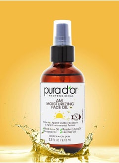 Pura d'or PURA D'OR 3.3 Oz ORGANIC AM Moisturizing Face Oil - Morning Glow Hydrating Skincare -Lightweight Moisturizer for Glowing Skin - All Natural, Vegan, Paraben-Free - Women & Men  - Image 3