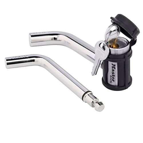 Master Lock Receiver Lock, 1/2 in. and 5/8 in. Swivel Head, Weather Resistant Trailer Coupler Locking Hitch Pin with Keys for Protecting Trailers, RVs, 2866DAT - Image 2
