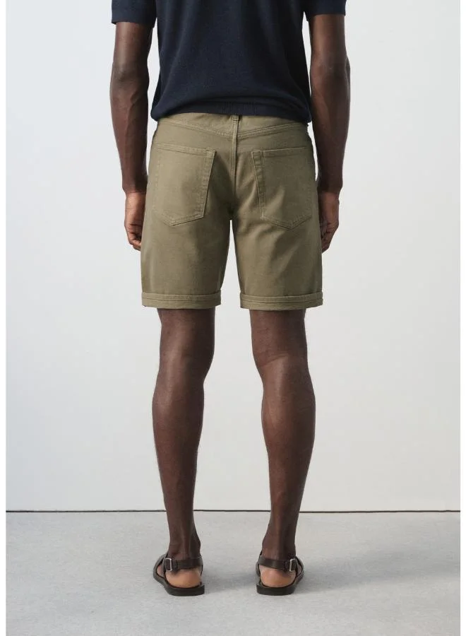 Mango Man Slim-fit denim bermuda shorts