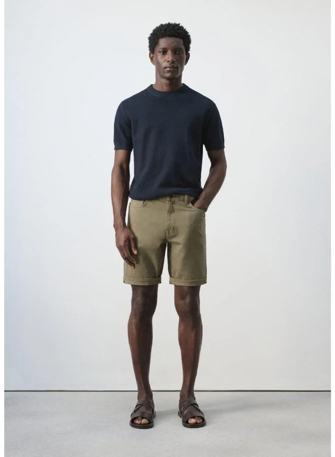 Mango Man  Slim-fit denim bermuda shorts for Men | Best Price UAE