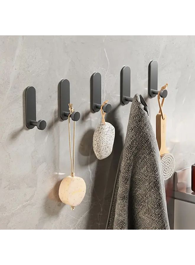 2pcs White Self Adhesive Metal Wall Hooks No Drill Towel Holder Waterproof - Image 4