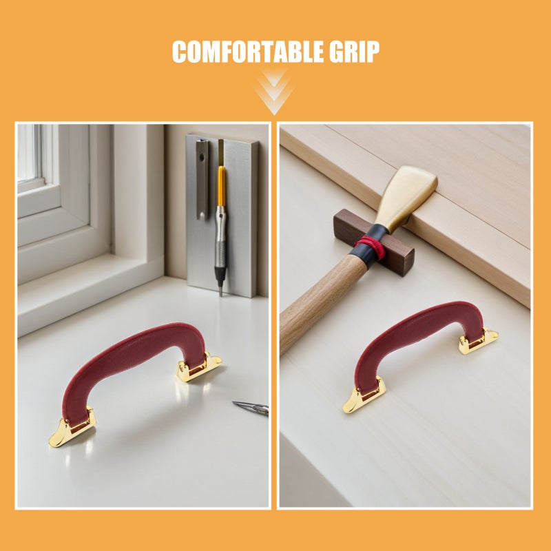 📱 ثماني قطع مقابض حقيبة سفر داكنة حمراء مريحة للاستخدام على صناديق الأدوات وحقائب الحمل - Image 2