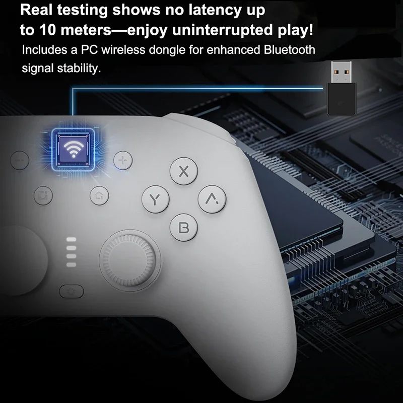 Mobapad N1 S Liquid Silicone Gaming Controller with Hall Effect, Bluetooth for NS / PC / Android, White - Image 3
