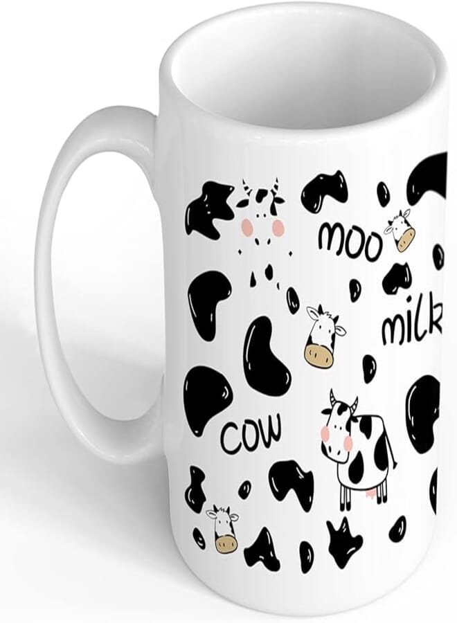 Negi Funny Cows and Spots Coffee Mug, Decorative Christmas Gift 15 oz
