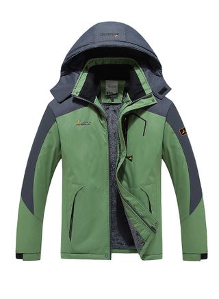 Men's Thicken Ski Jacket Warm Winter Waterproof Windbreaker Hooded Snowboarding Coat Green/Grey - pzsku/Z2813A8816CDA3C02602DZ/45/_/1734486810/f0be3beb-99e3-40e5-855f-6228986053e2