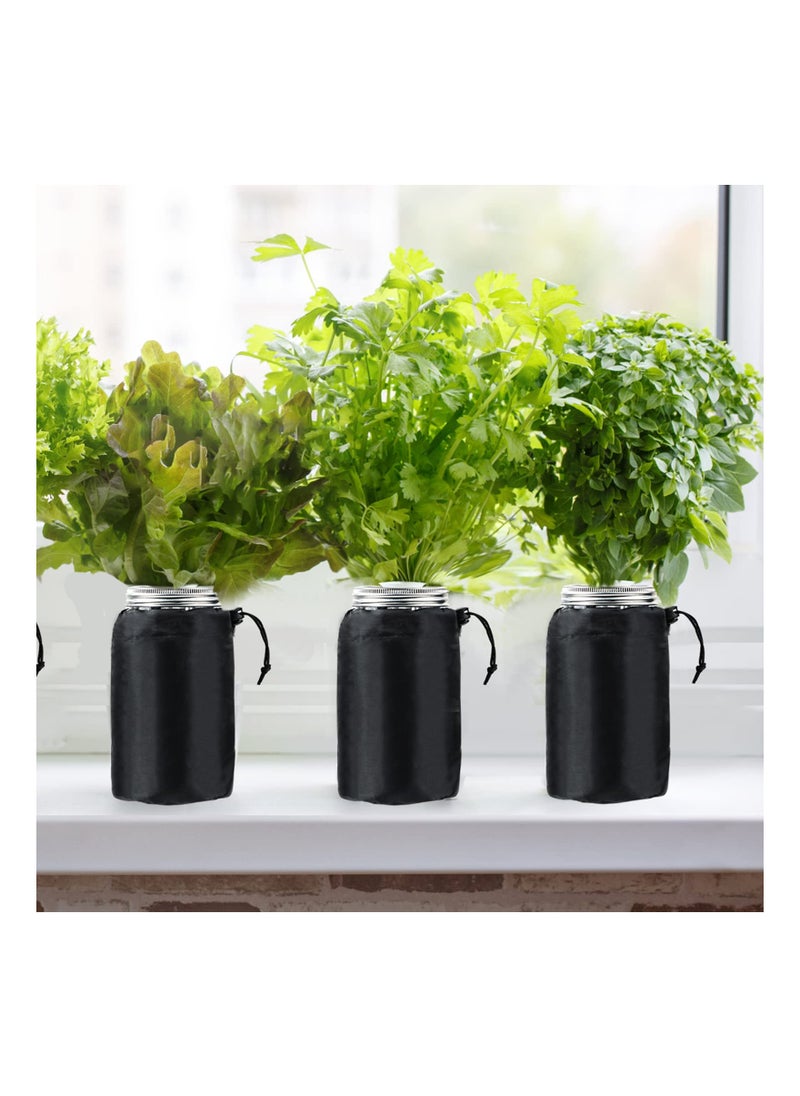 SYOSI Hydroponic Container Sheath, 12Pcs Blackout Sleeves for Ball Mason Jars 32 Oz, Black Wide Mouth Mason Jar Grow Cover, Sprouting Jars Sleeves for Help Plants Grow Healthily, Hydroponics Supplies  - Image 2