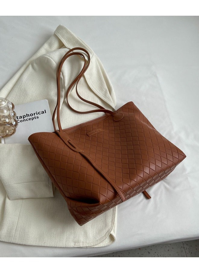 Magic Park Shoulder Tote Bag for Women Brown Tote Bags Large Capacity Crossbody Bag  - Image 3