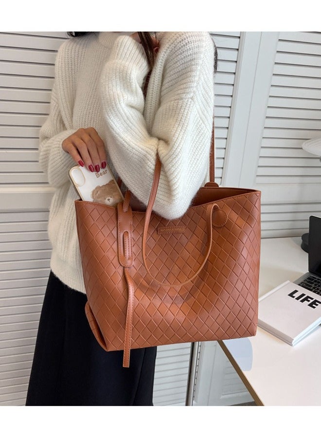 Magic Park Shoulder Tote Bag for Women Brown Tote Bags Large Capacity Crossbody Bag  - Image 2