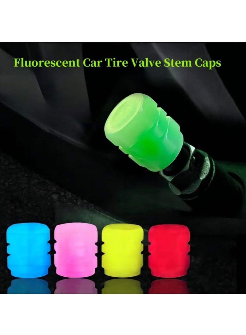 Generic Fluorescent Car Tire Valve Stem Caps, 20Pcs Universal Luminous Tire Air Valves Stem Caps, Glow in The Dark Tire Valves Caps for Most Cars, Motorcycles, and Bicycles  - Image 1
